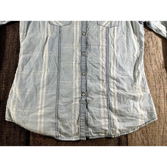 Harley Davidson Motorcycles Womens Blue Large Button Down Pocket Shirt - Picture 6 of 10